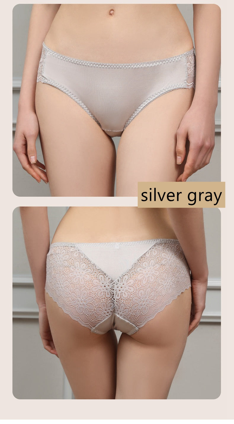 Women Silk Lace Underwear Panties