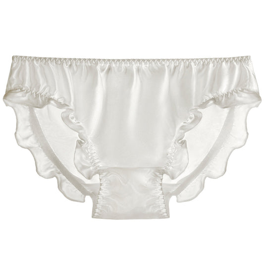 Women Bikini Silk Ruffled Pantie