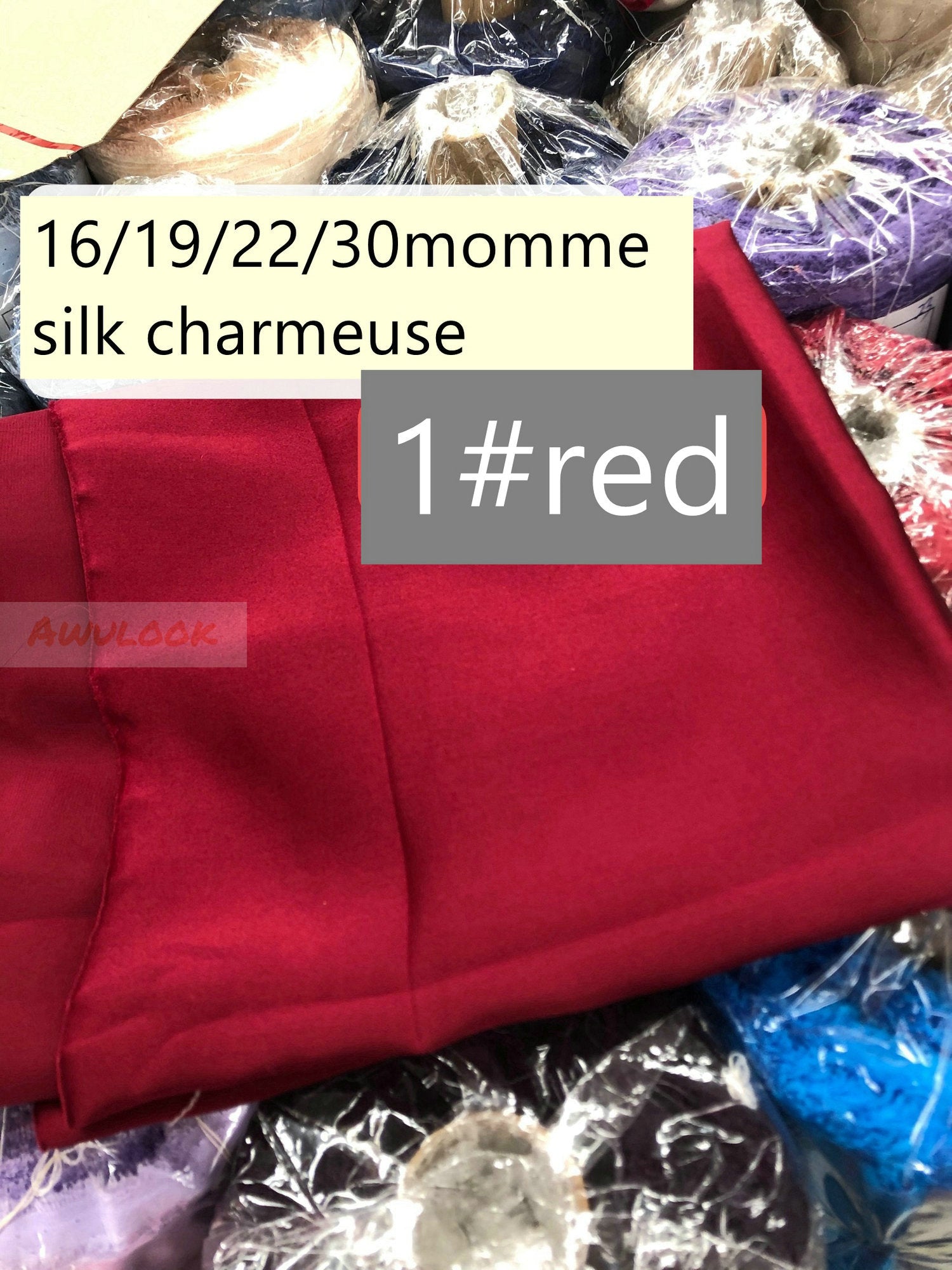 16/19/22/30Momme Silk Charmeuse Fabric, 96 Solid Colors, Width 114cm/45" - Awulook