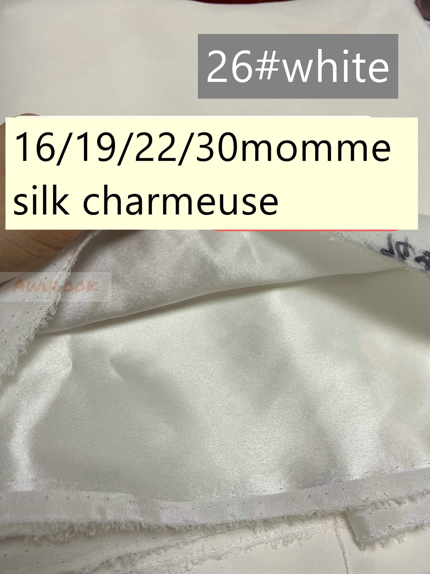 16/19/22/30Momme Silk Charmeuse Fabric, 96 Solid Colors, Width 114cm/45" - Awulook