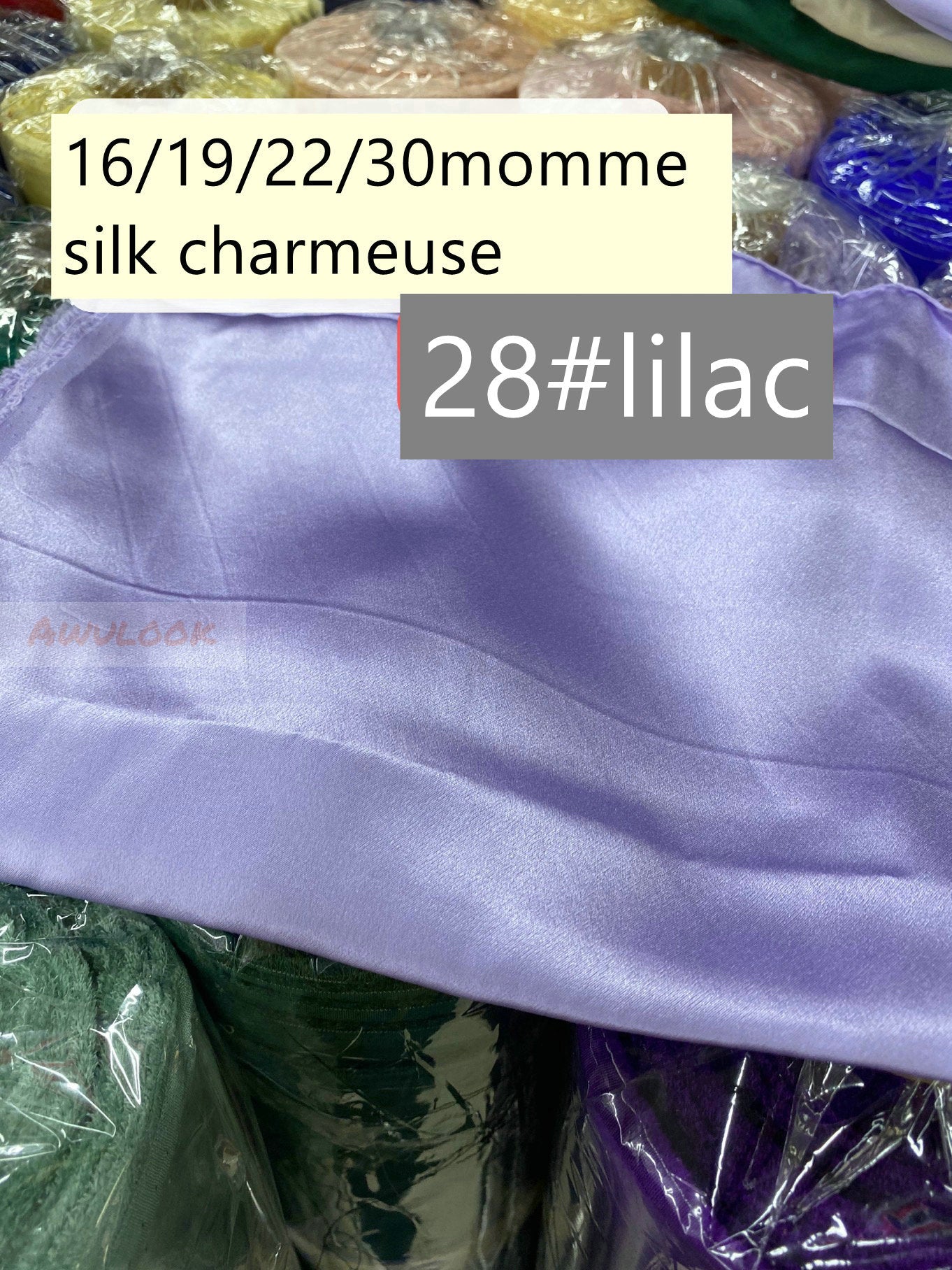 16/19/22/30Momme Silk Charmeuse Fabric, 96 Solid Colors, Width 114cm/45" - Awulook