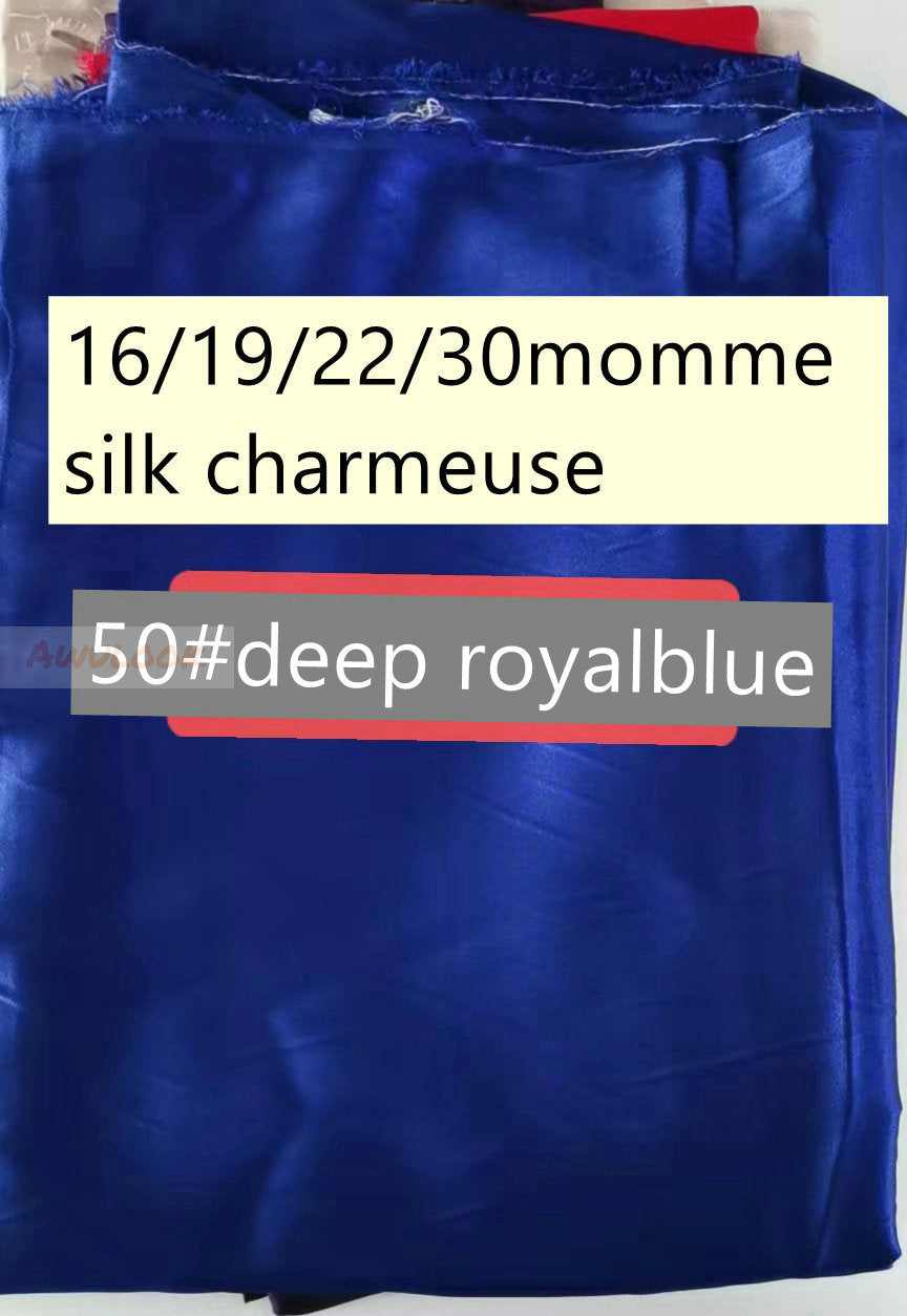 16/19/22/30Momme Silk Charmeuse Fabric, 96 Solid Colors, Width 114cm/45" - Awulook