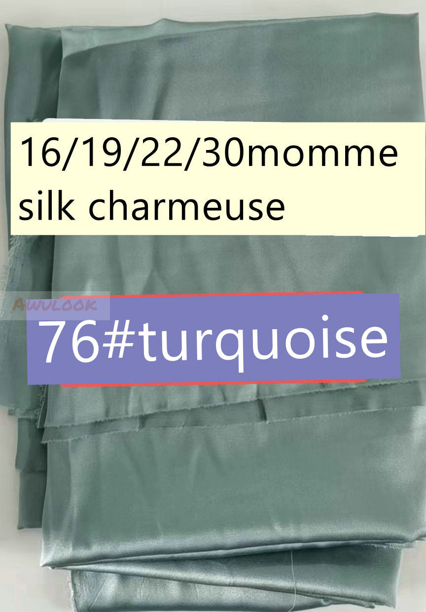 16/19/22/30Momme Silk Charmeuse Fabric, 96 Solid Colors, Width 114cm/45" - Awulook