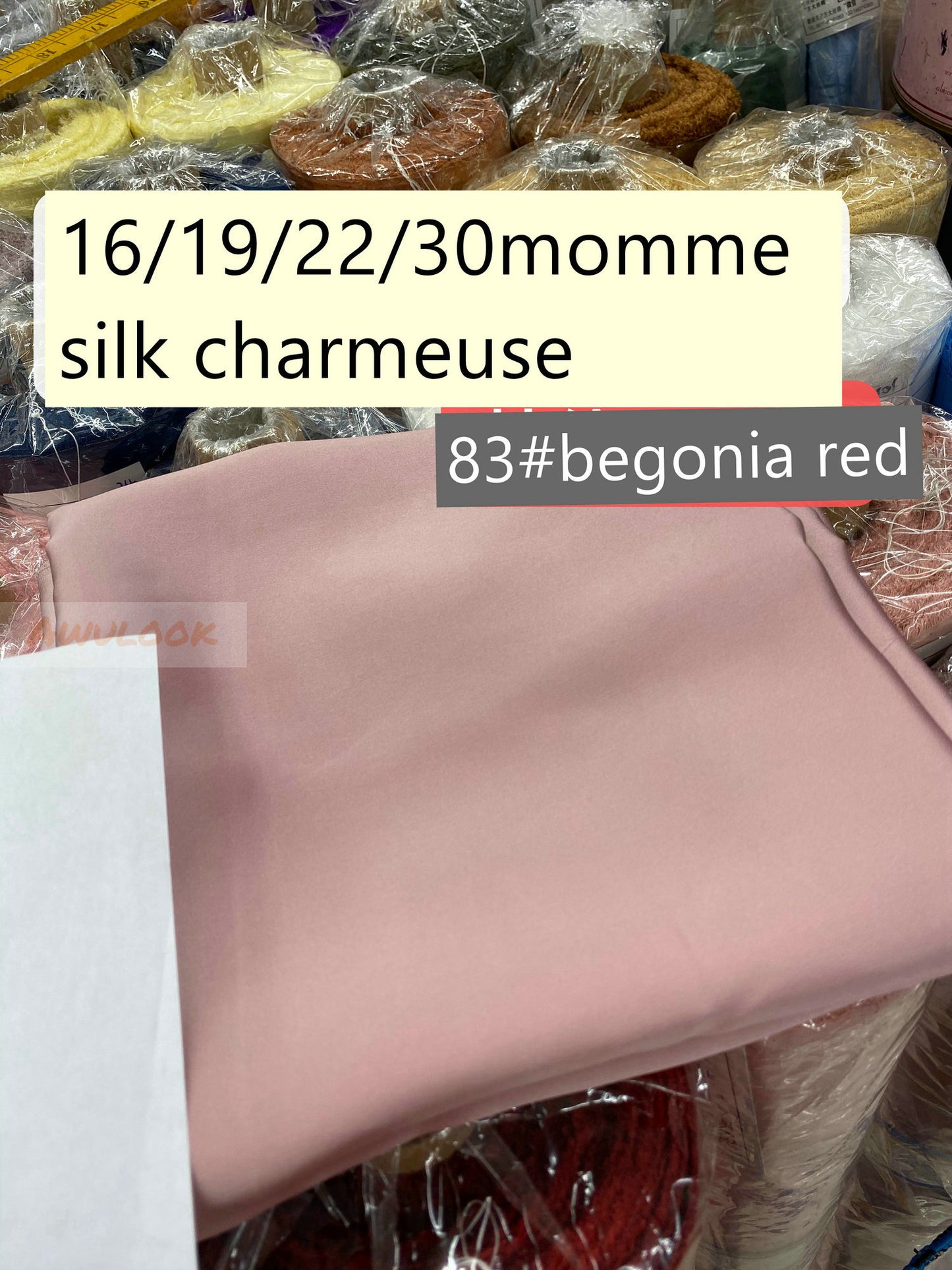 16/19/22/30Momme Silk Charmeuse Fabric, 96 Solid Colors, Width 114cm/45" - Awulook