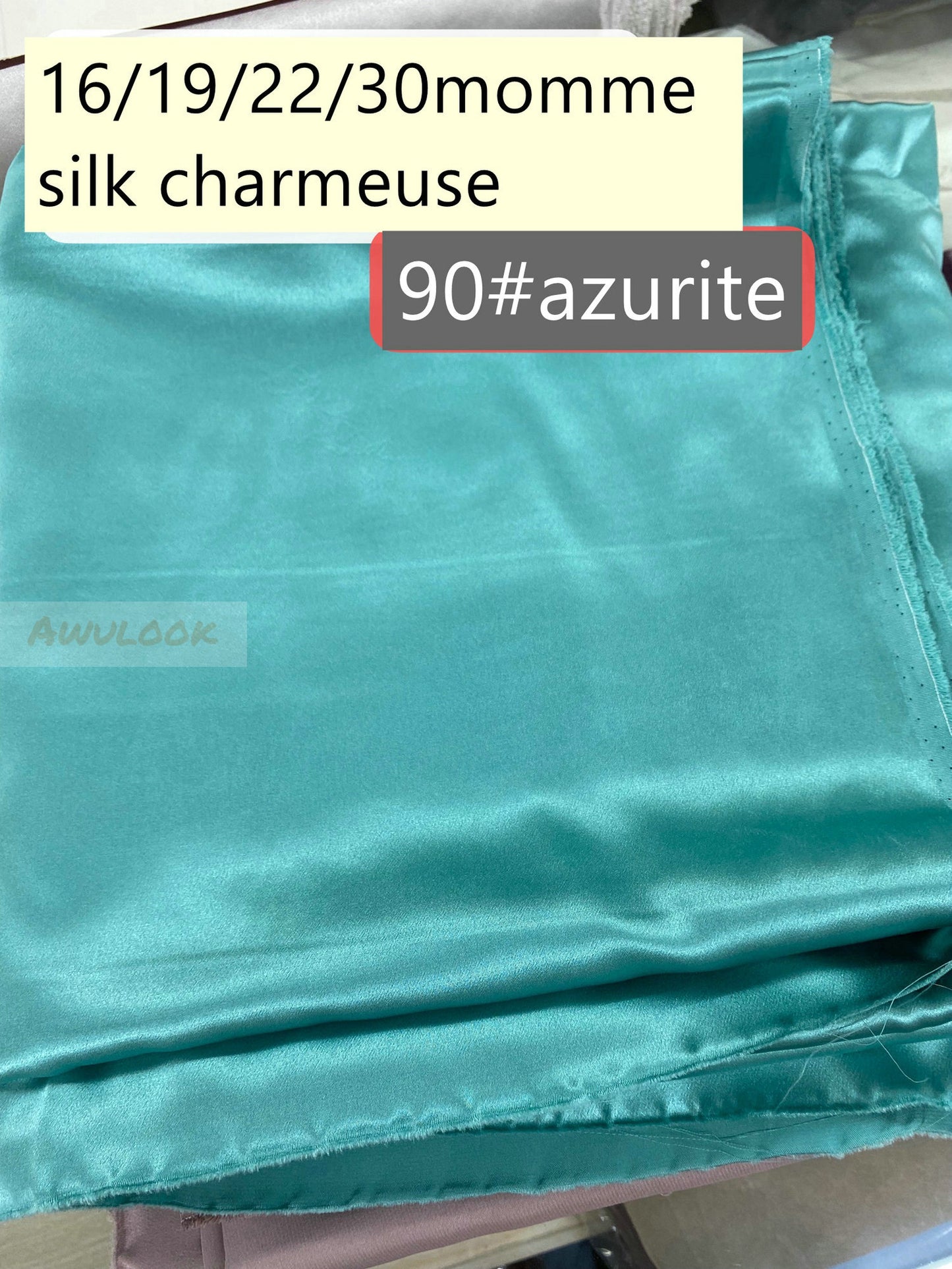 16/19/22/30Momme Silk Charmeuse Fabric, 96 Solid Colors, Width 114cm/45" - Awulook