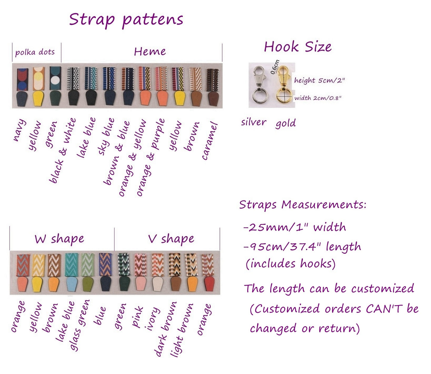 1"/25mm Sangle bag strap, 26 patterns - Awulook