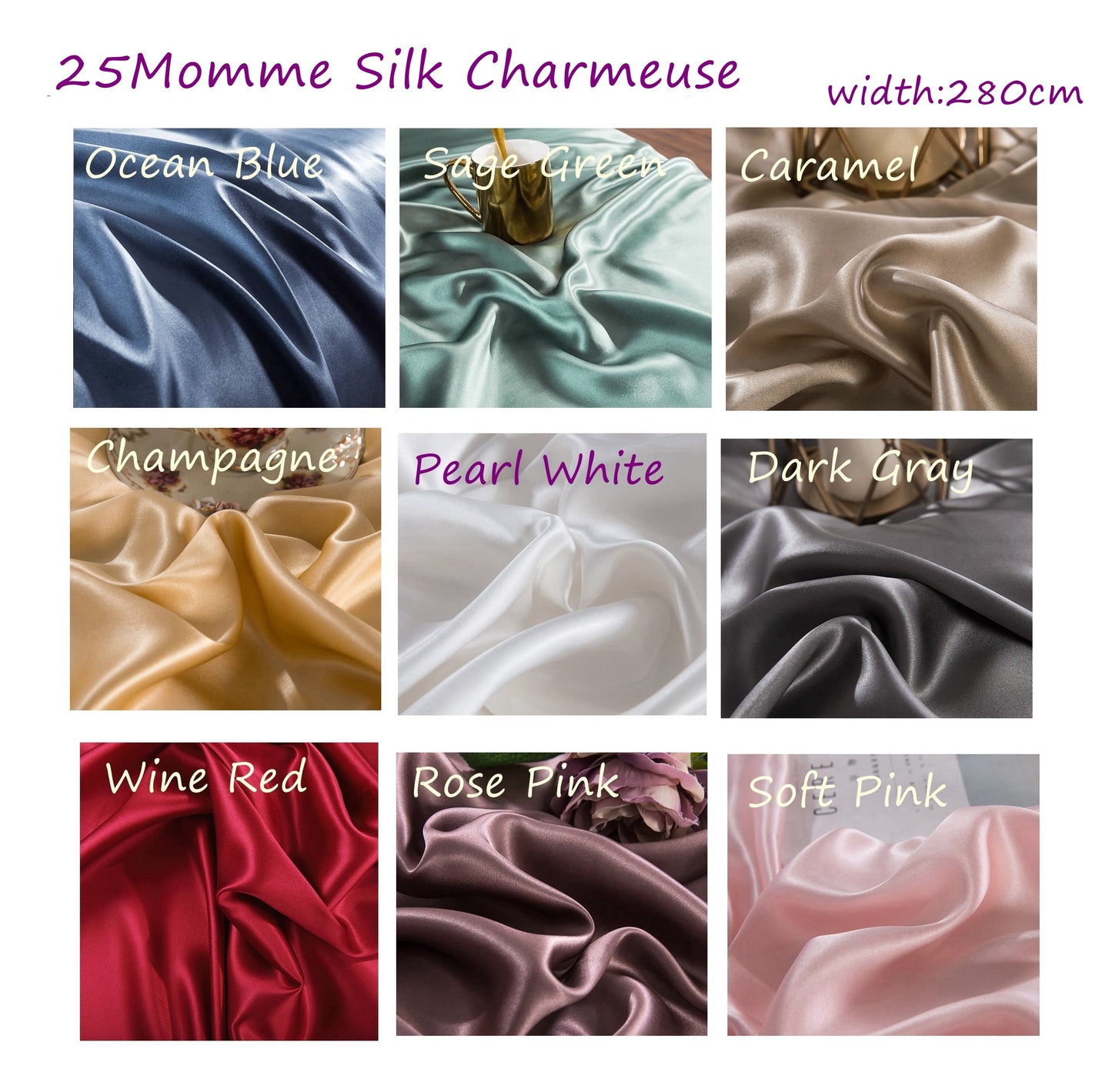 25Momme Seamless Silk Fitted Sheet, 20 Colors - Awulook