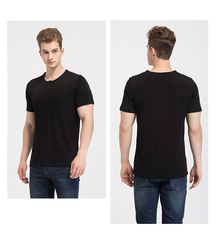 Men Mulberry Silk Crew T-shirt, 100% silk - Awulook