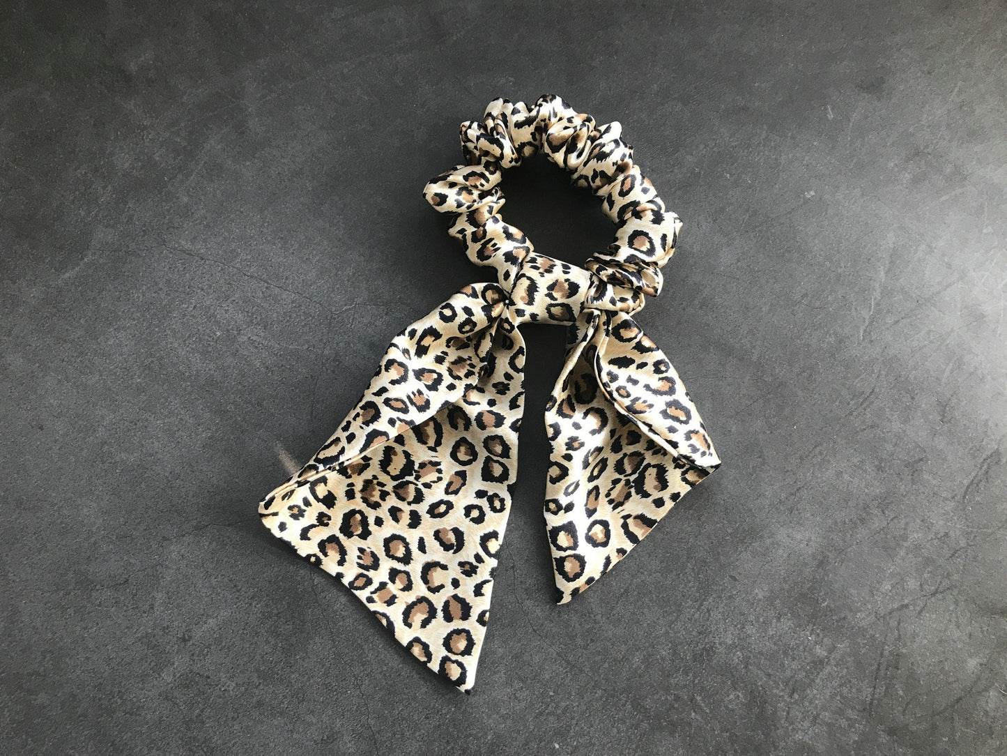 100% Silk Hair Scrunchies with Bow - Awulook