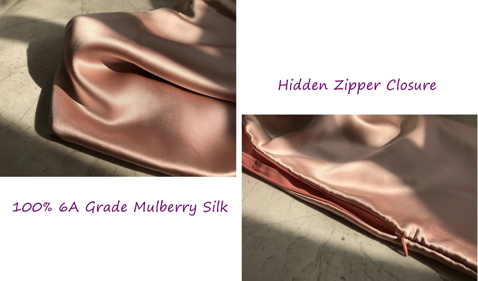 30 Momme Mulberry Silk Pillowcase, Zipper Closure - Awulook
