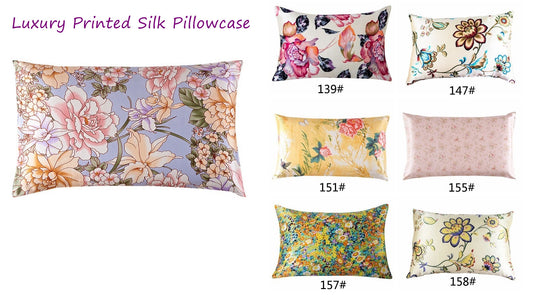 Floral Print Mulberry Silk Pillowcases - Awulook