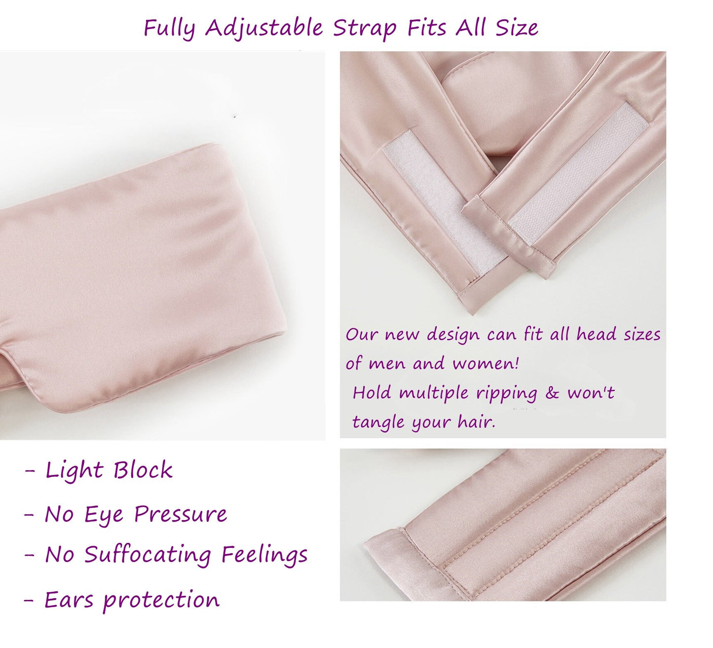 Fully Adjustable Silk Eye Masks