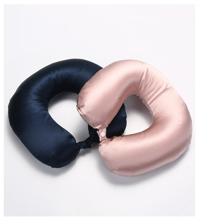 U-Shape Mulberry Silk Travel Neck Pillow /Eye Mask