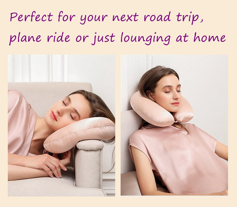 U-Shape Mulberry Silk Travel Neck Pillow /Eye Mask