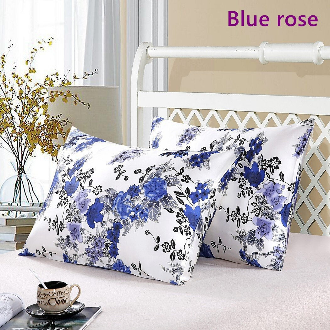 Floral Print Mulberry Silk Pillowcases - Awulook