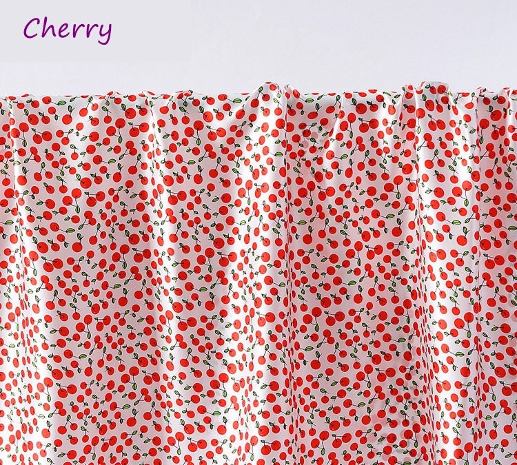 Cherry Printed Silk Charmeuse Fabric