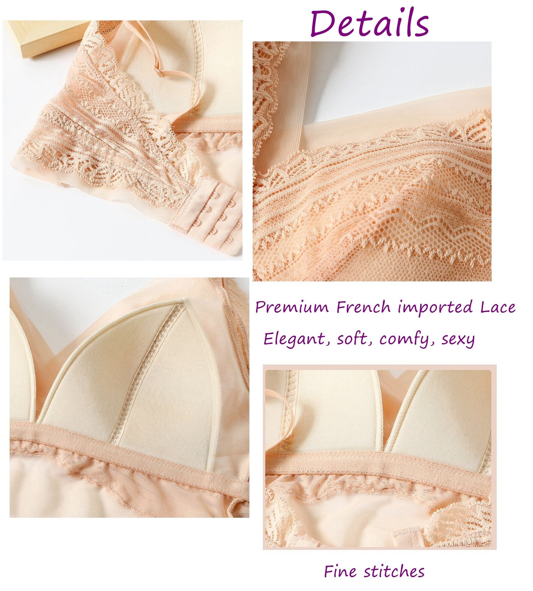 French Boho Silk Lace bra - Awulook