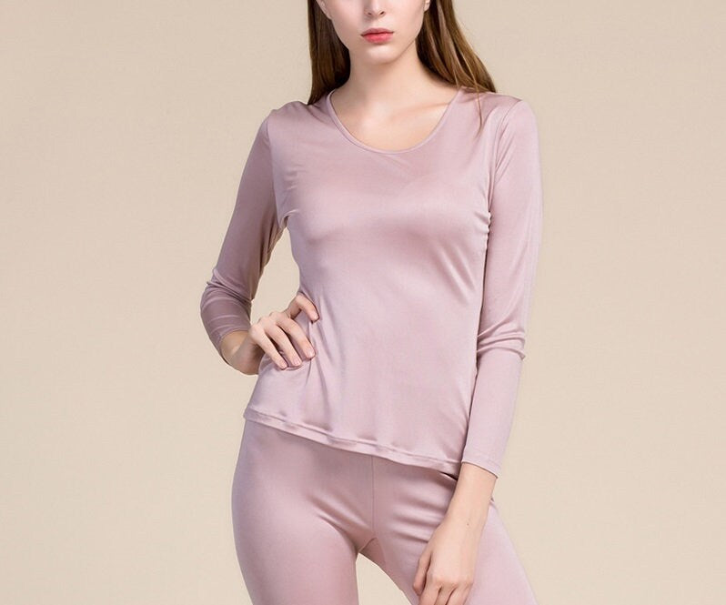 Women 100% Mulberry Silk Thermal underwear Set - Awulook