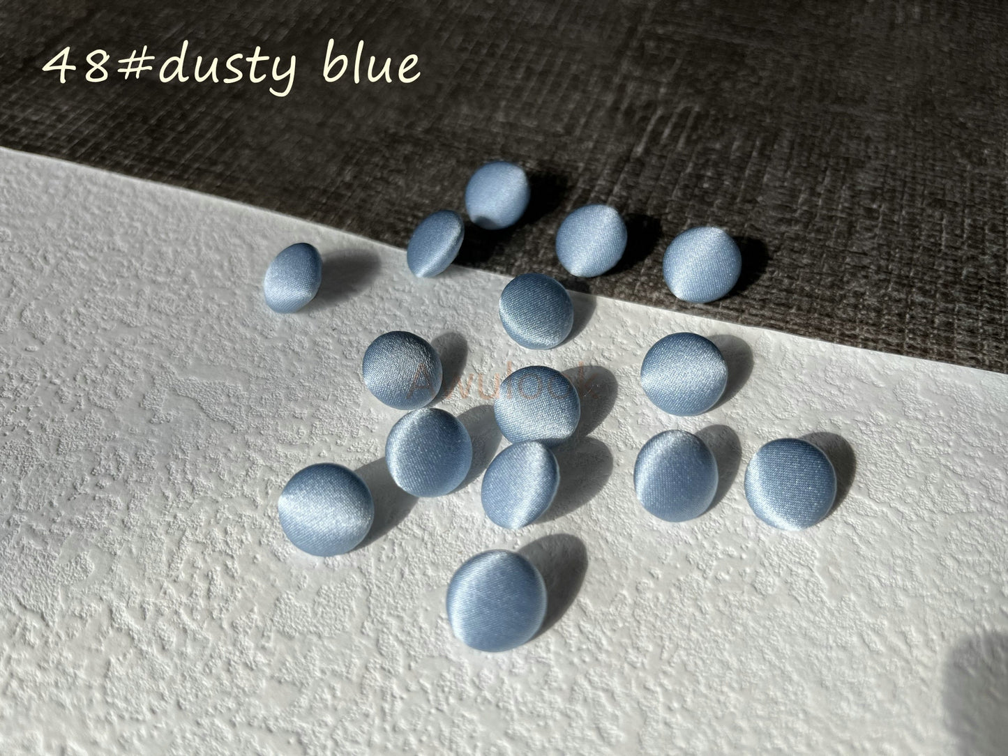 Indigo blue Silk charmeuse buttons - Awulook