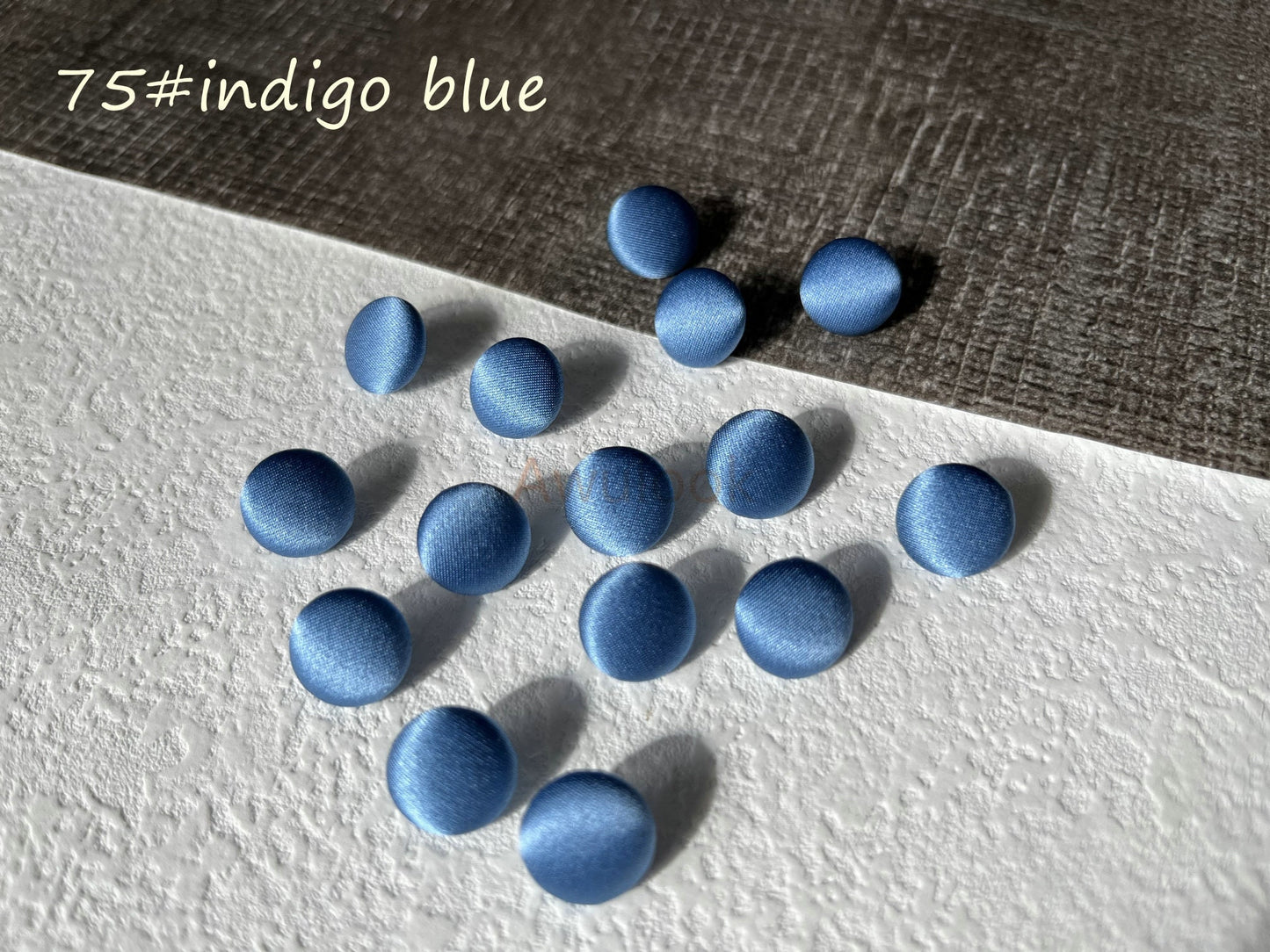 Indigo blue Silk charmeuse buttons - Awulook