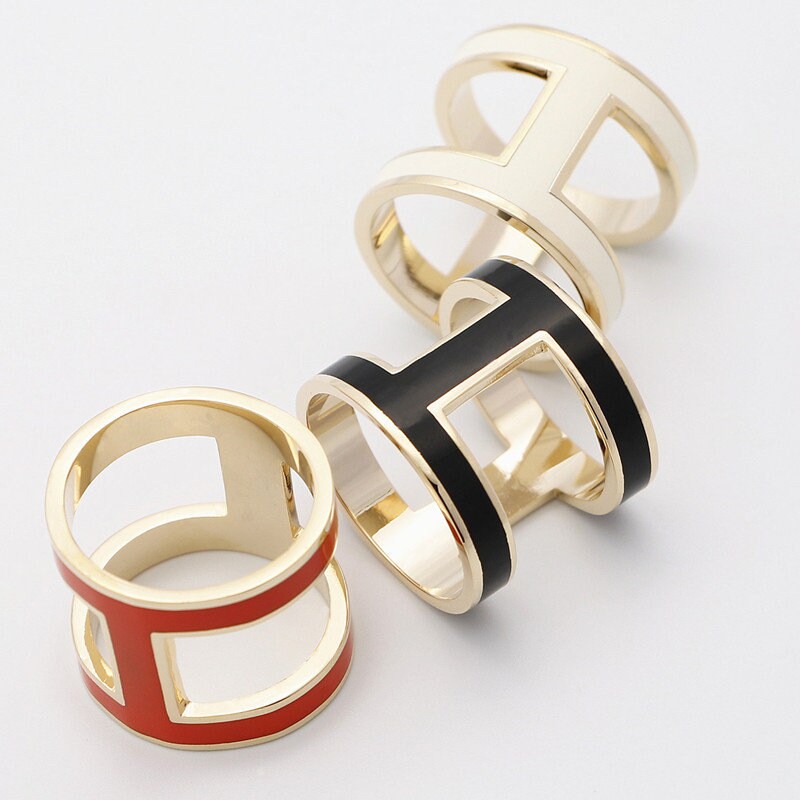 Color Enamel Scarf Rings - Awulook