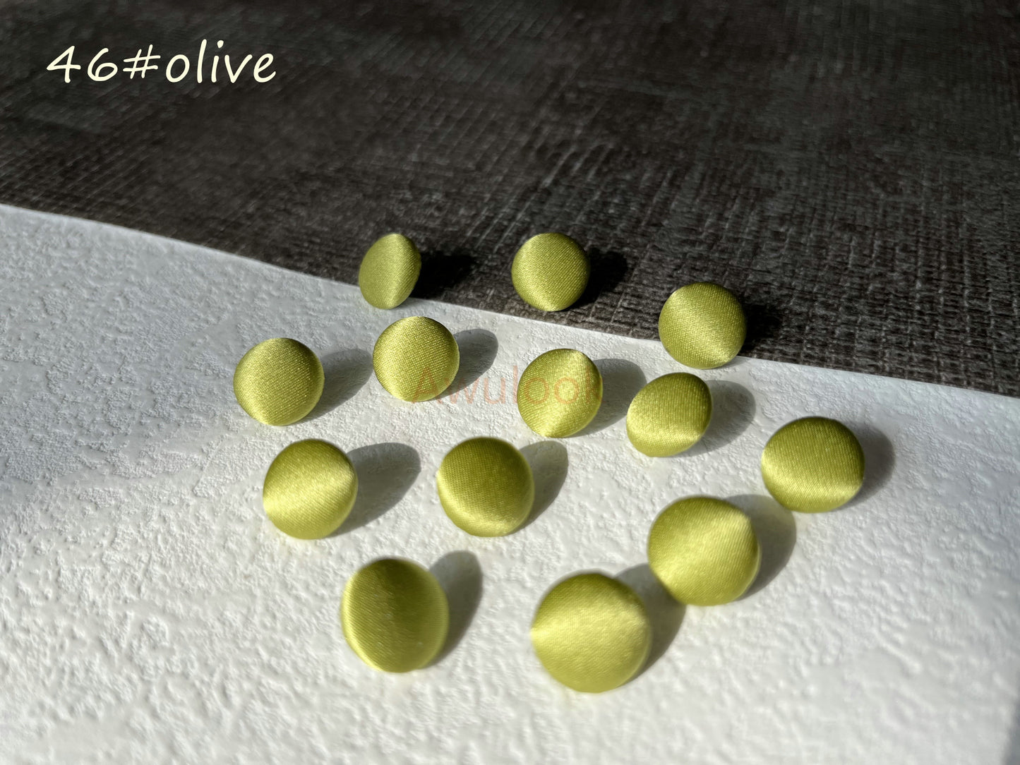 Green Silk charmeuse buttons - Awulook