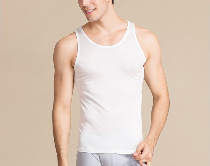 Men Mulberry Silk Tank Top/Vest - Awulook