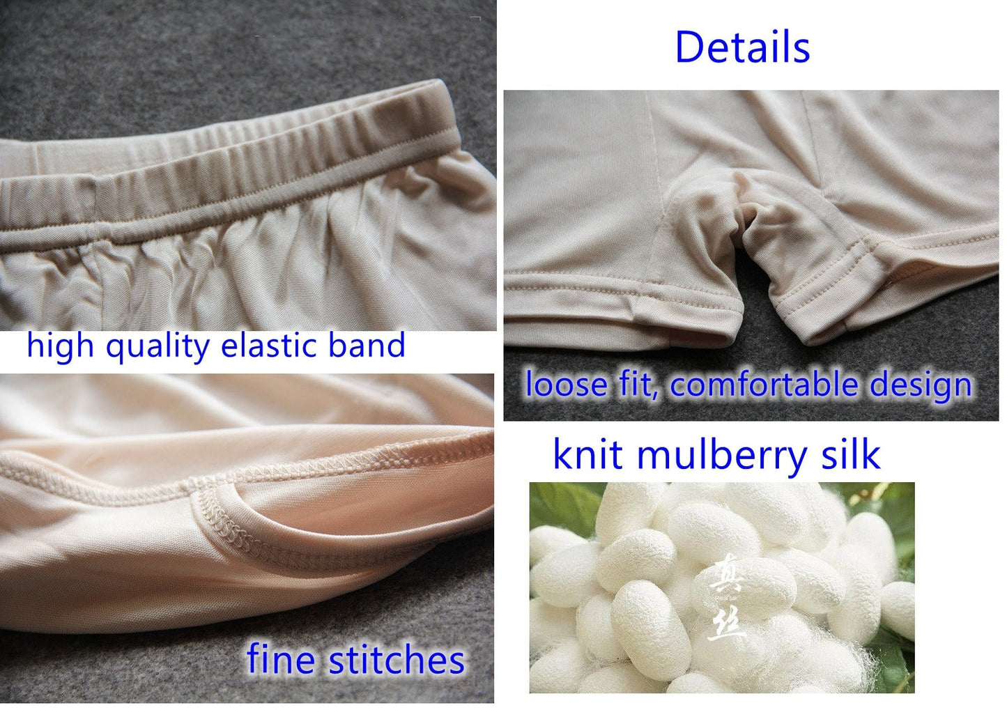 Large Elasticity Men Mulberry Silk Boxer Shorts - Awulook