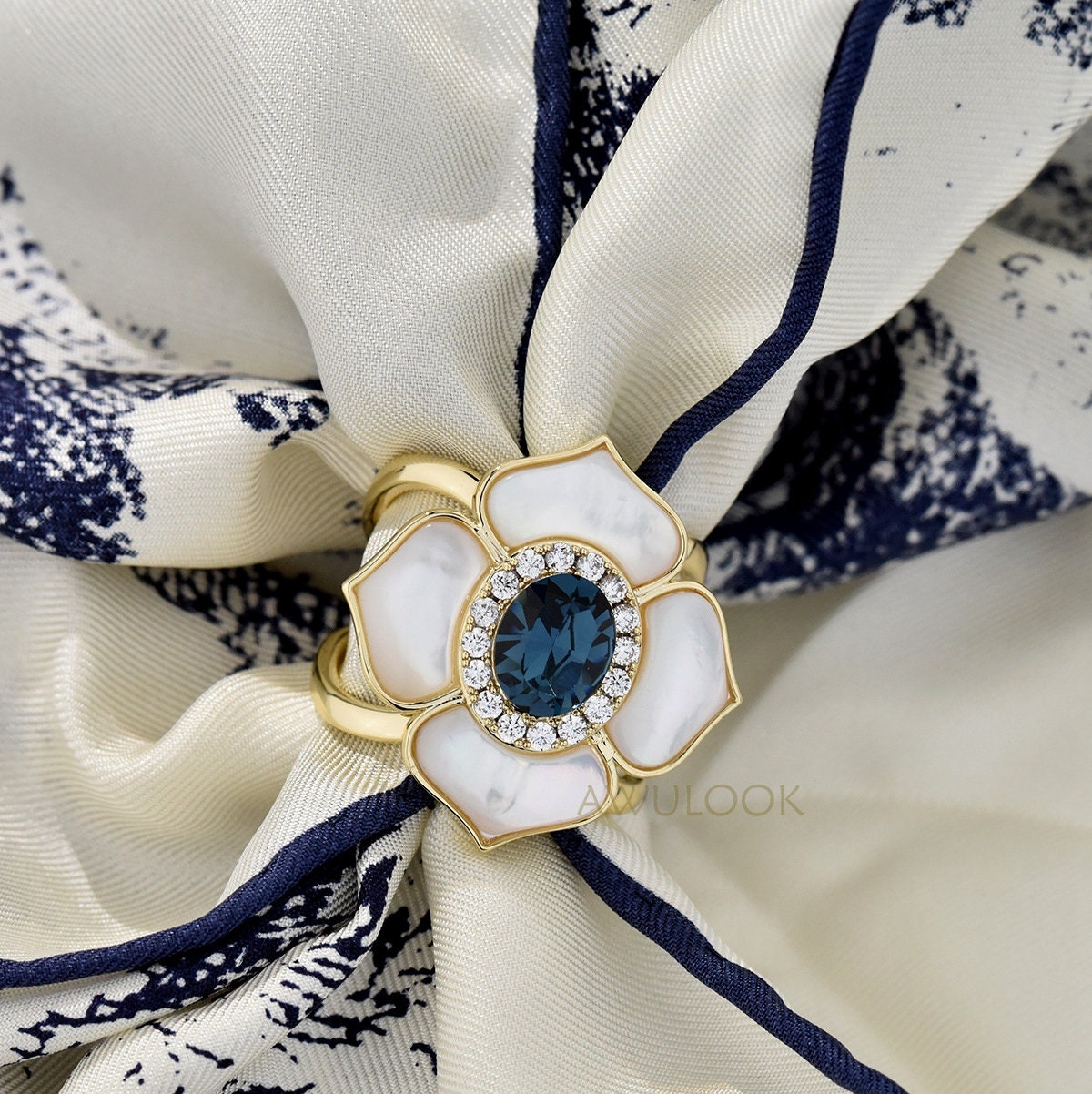 Petal Shell Scarf Ring/Jewerly Accesories - Awulook