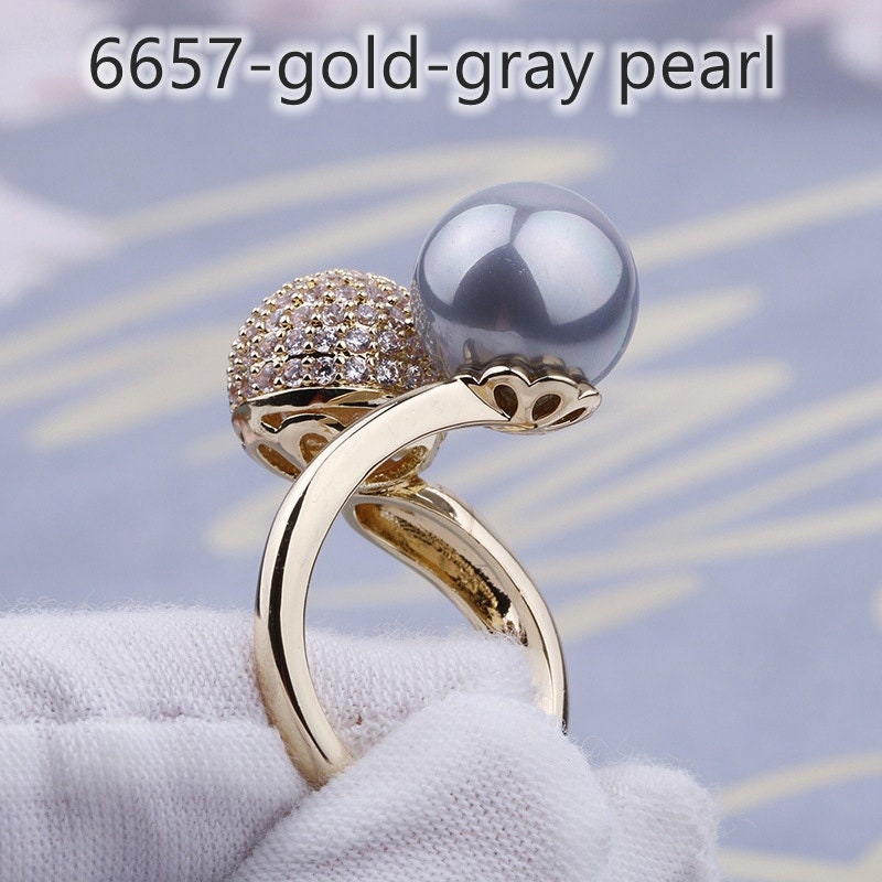 Gold Plated Pearl Scarf Rings - Awulook