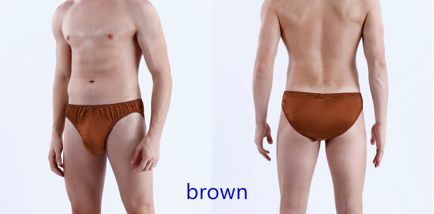 100% Mulberry Silk Boxer for Men, 10 colors, 3D crotch pouch design