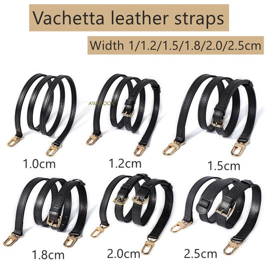 Black Vachetta Leather Crossbody Straps - Awulook