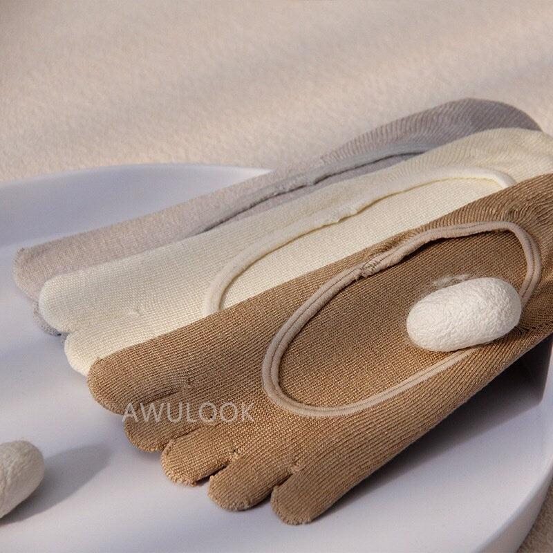 Silk Split-Toe Socks, Japanese Style Five-Toe Socks - Awulook