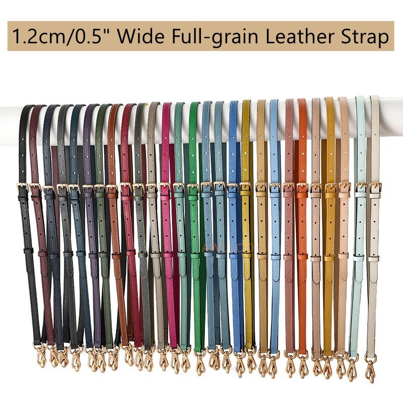 12mm/0.5" Adjustable Leather Bag strap for Le Pliage Pouch/other bags