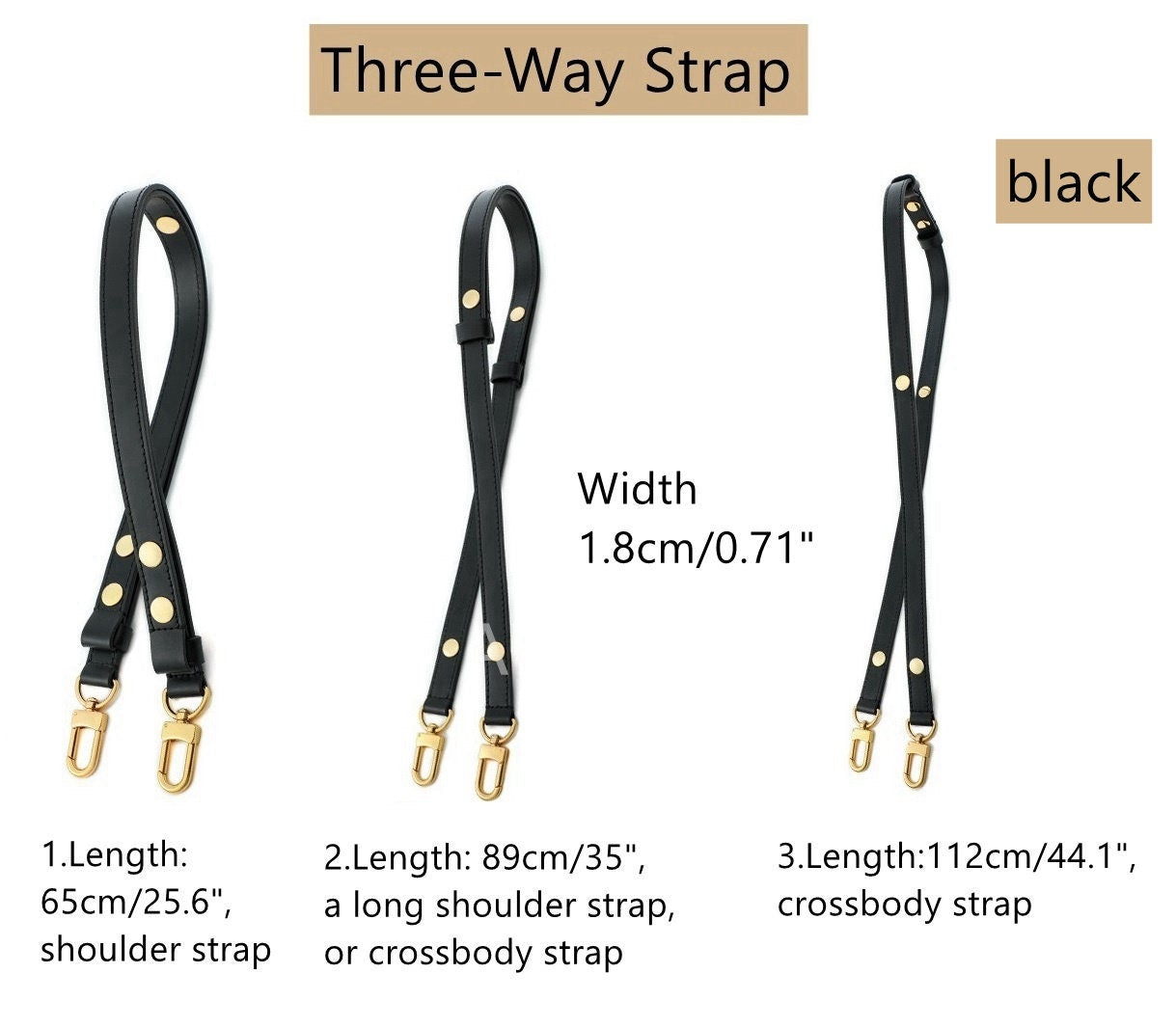 Three-Way Leather Strap for Dauphine/ Felicie Pochette