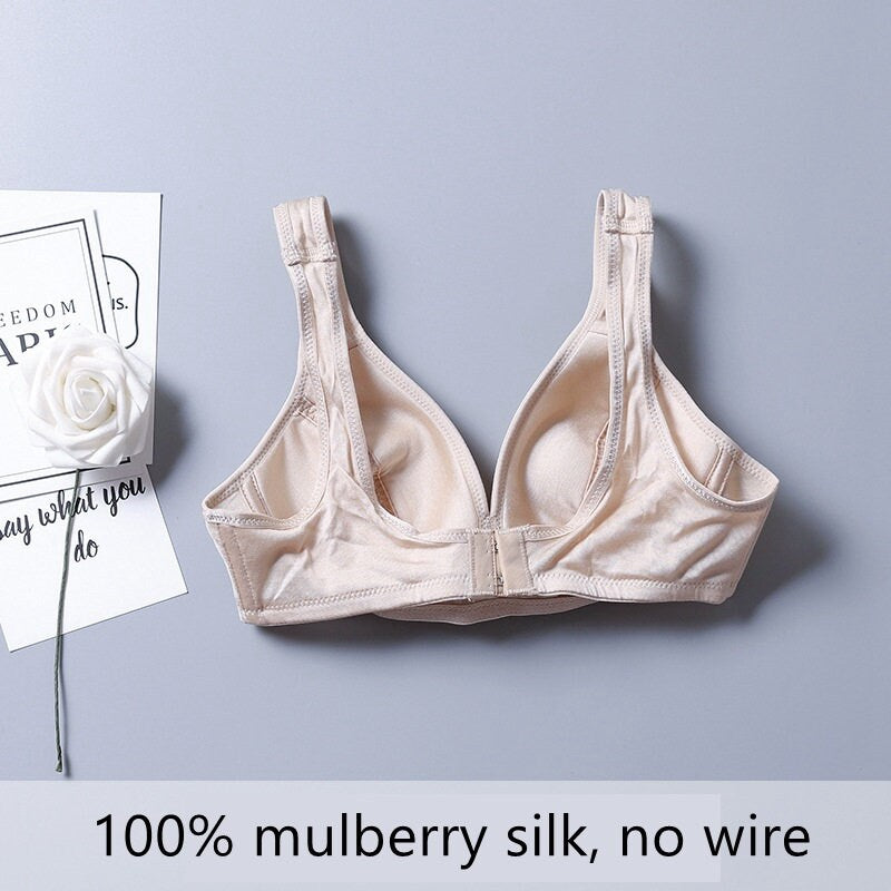Women Silk Bra, 100% Mulberry Silk, Large Sizes Available, T-shit bra, Yoga/Pilates/Exersize bra, Sleeping bra
