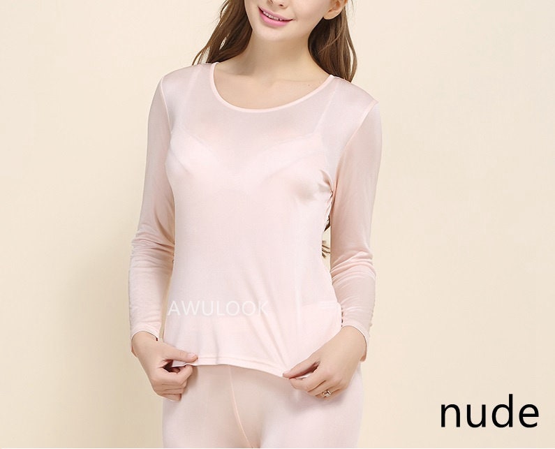 Women Mulberry Silk Thermal Set/Leggings/Long Sleeve Shirts, 9 colors