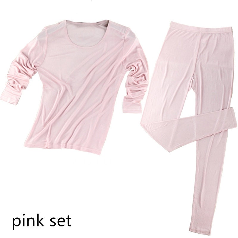 Women Mulberry Silk Thermal Set/Leggings/Long Sleeve Shirts, 9 colors